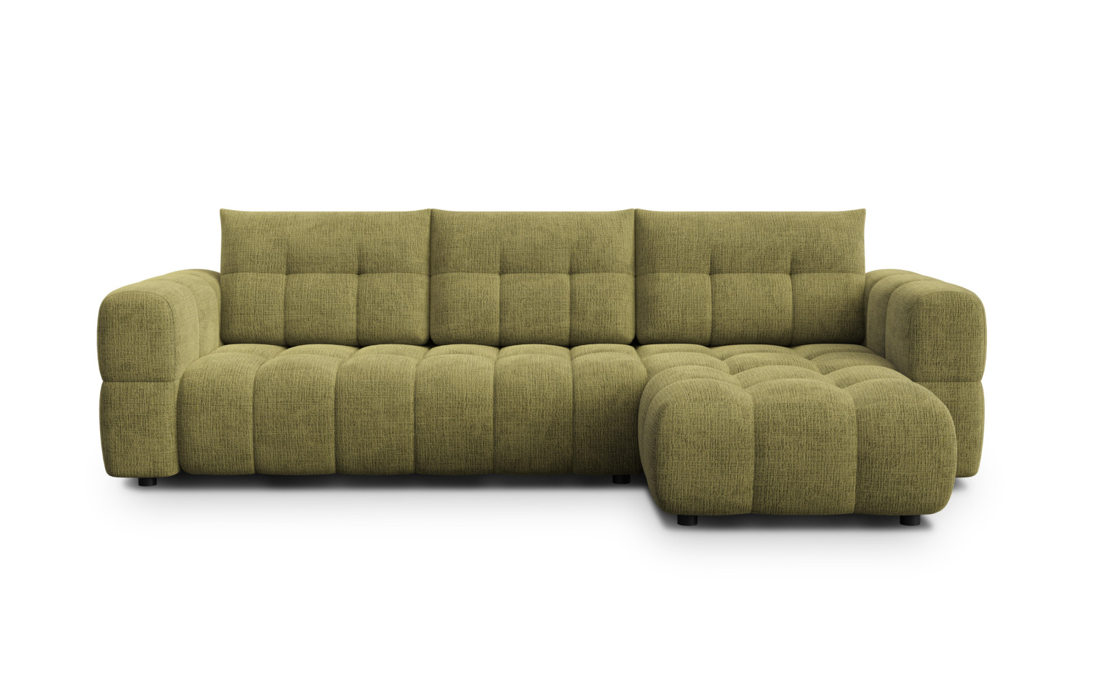 CLOUDI Ecksofa 4-Sitzer rechts, olivgrün