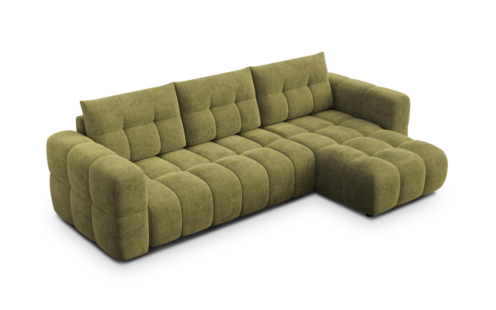 CLOUDI Ecksofa 4-Sitzer rechts, olivgrün