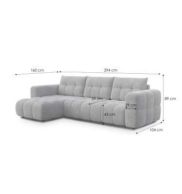 CLOUDI Ecksofa 4-Sitzer links, beige
