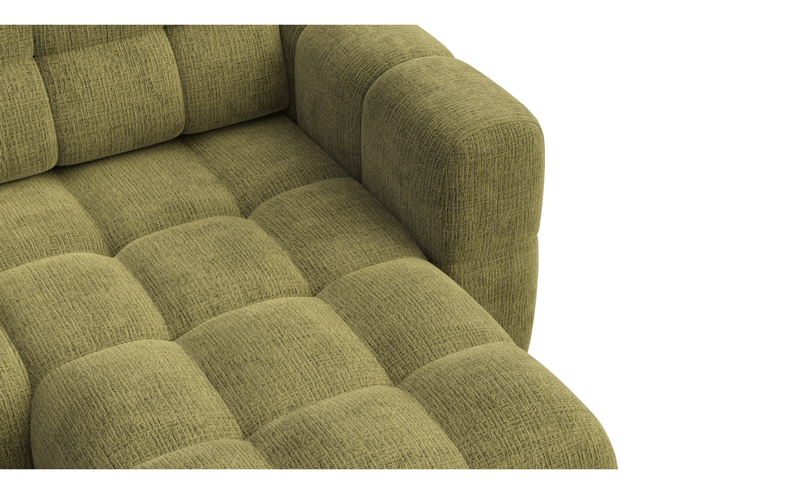 CLOUDI Ecksofa 4-Sitzer rechts, olivgrün