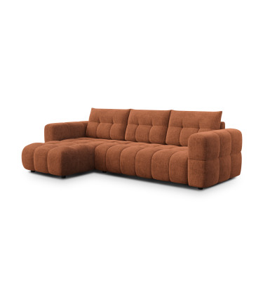 CLOUDI Ecksofa 4-Sitzer links, rostrot