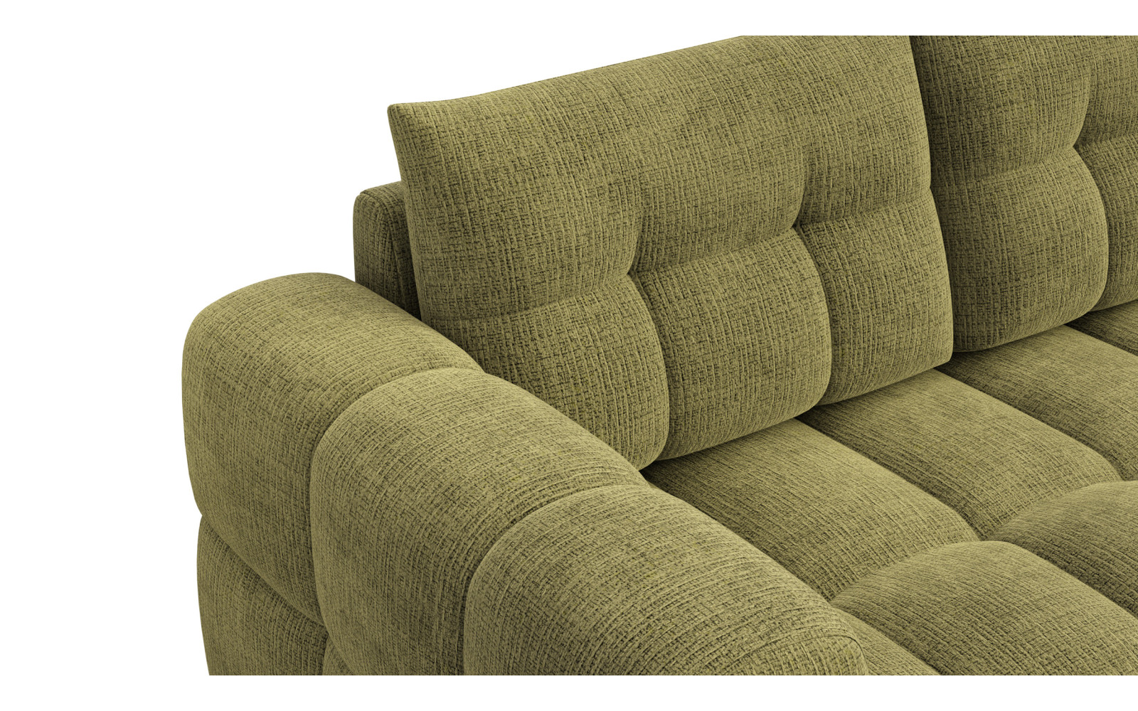 CLOUDI Ecksofa 4-Sitzer rechts, olivgrün