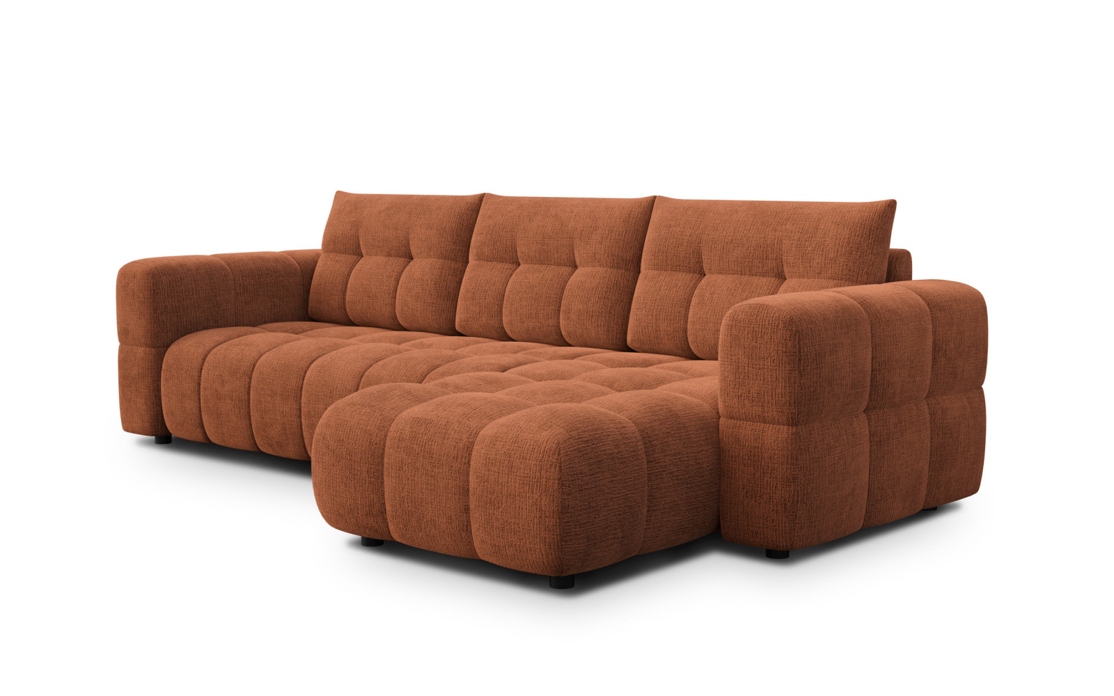 CLOUDI Ecksofa 4-Sitzer rechts, rostrot