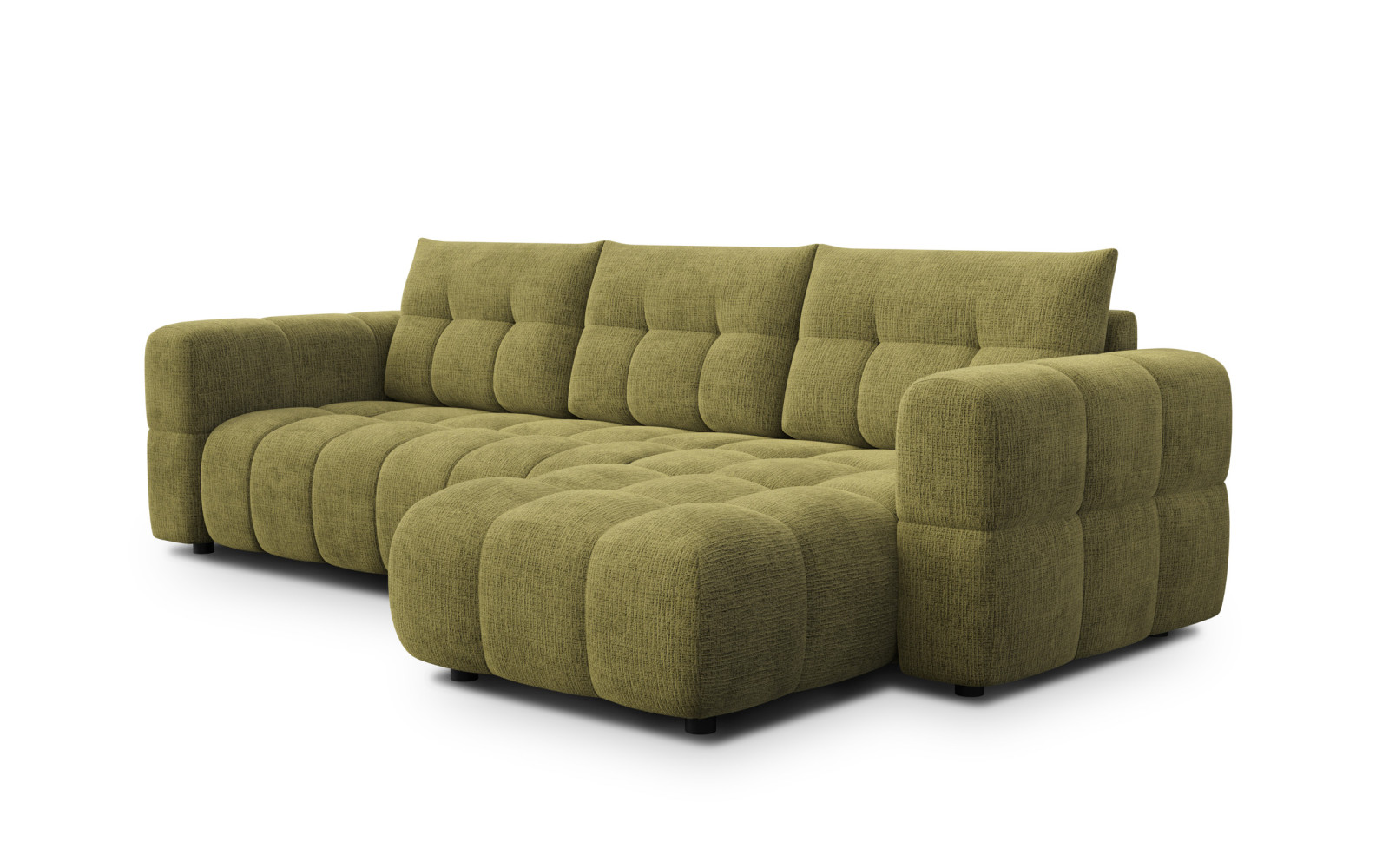 CLOUDI Ecksofa 4-Sitzer rechts, olivgrün