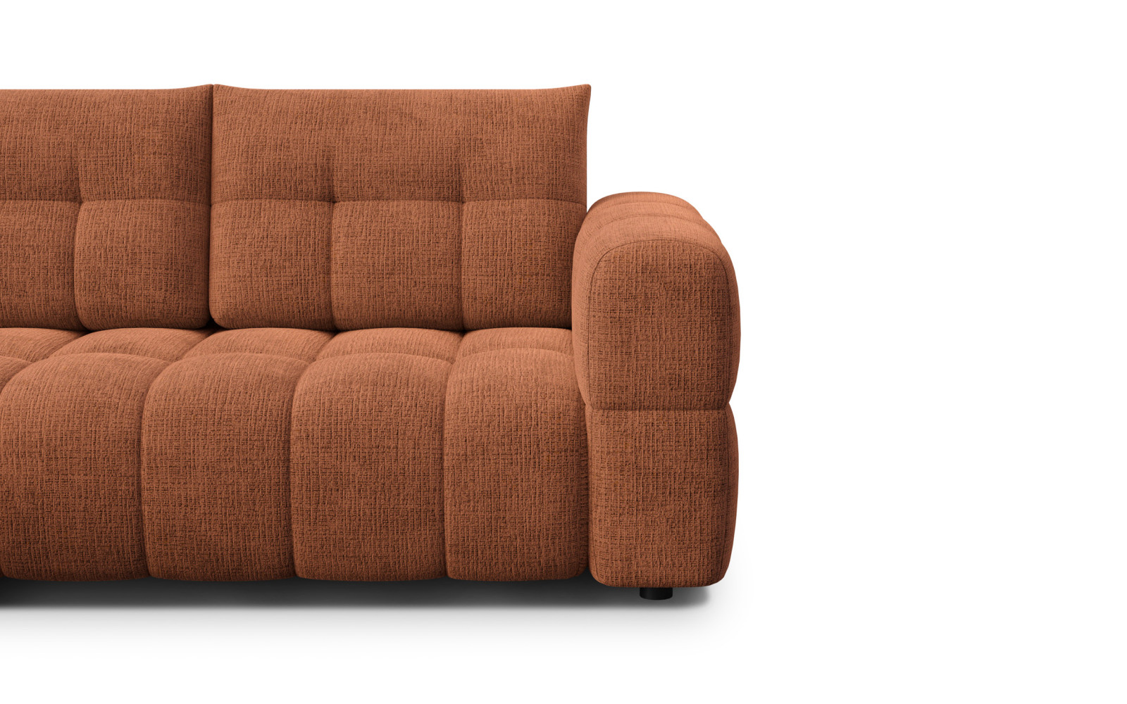 CLOUDI Ecksofa 4-Sitzer links, rostrot