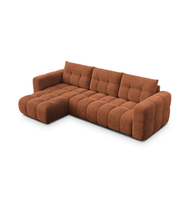 CLOUDI Ecksofa 4-Sitzer links, rostrot