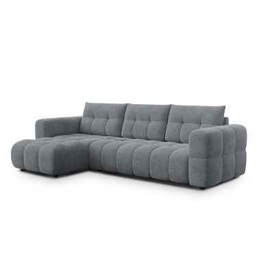 CLOUDI Ecksofa 4-Sitzer links, dunkelgrau