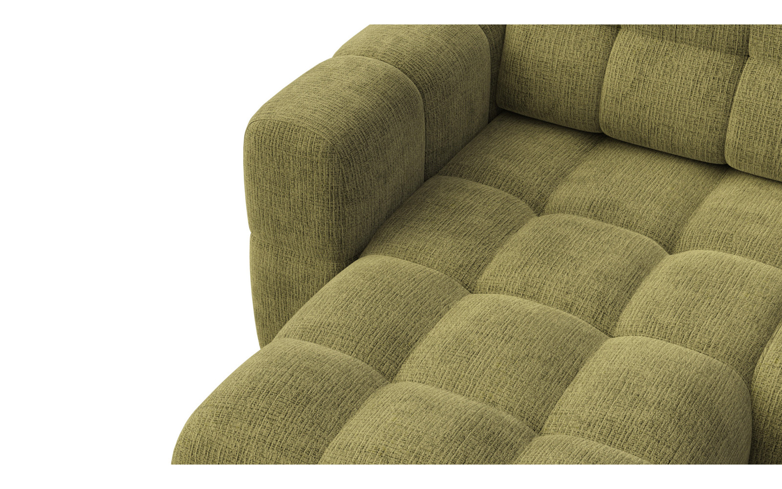 CLOUDI Ecksofa 4-Sitzer links, olivgrün