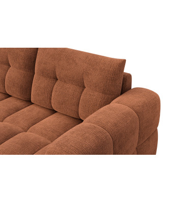 CLOUDI Ecksofa 4-Sitzer links, rostrot