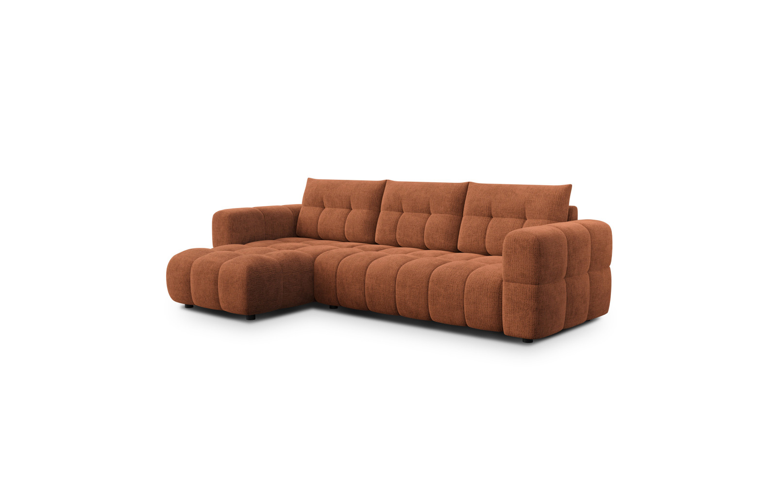 CLOUDI Ecksofa 4-Sitzer links, rostrot
