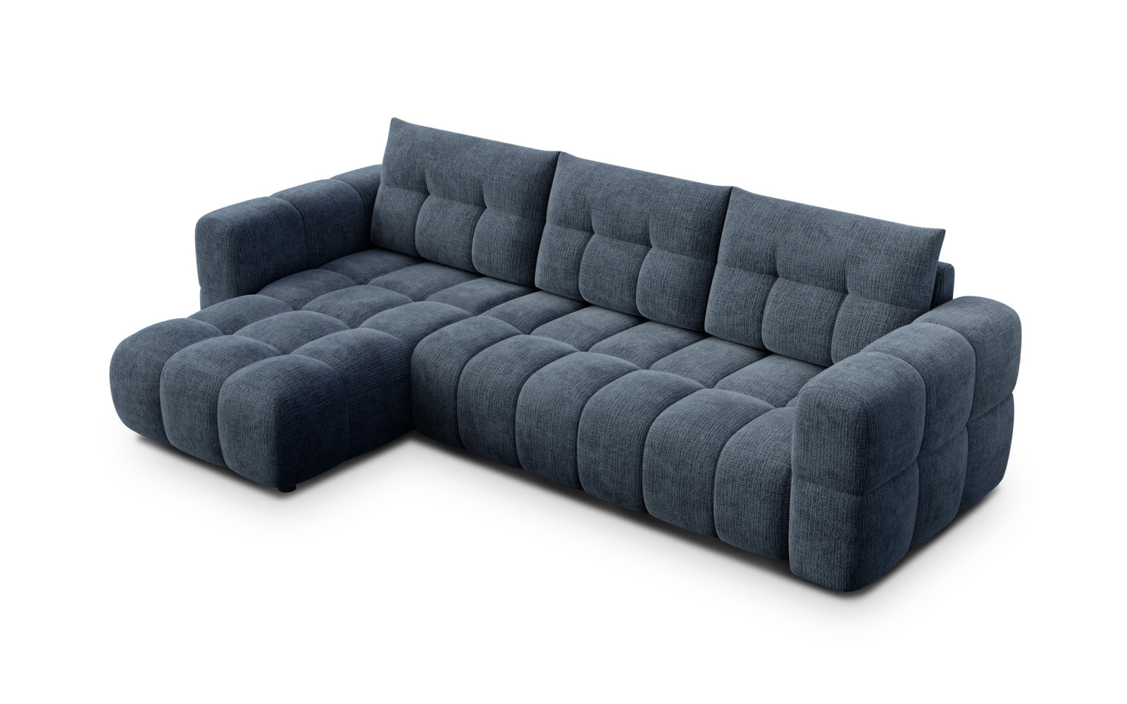 CLOUDI Ecksofa 4-Sitzer links, marineblau