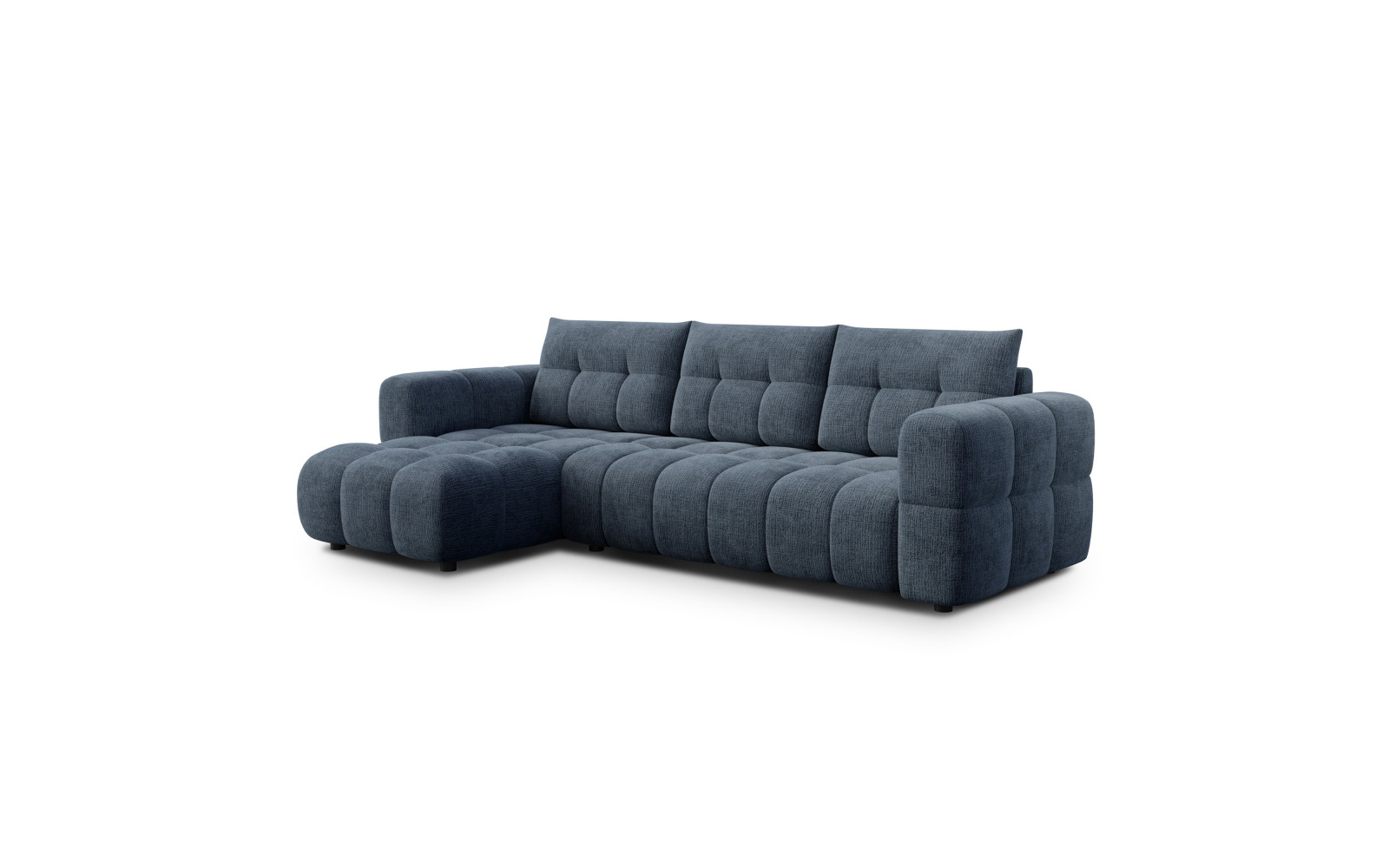 CLOUDI Ecksofa 4-Sitzer links, marineblau
