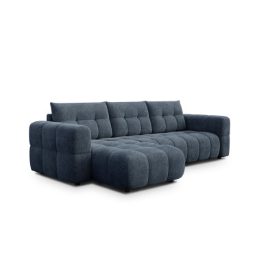 CLOUDI Ecksofa 4-Sitzer links, marineblau