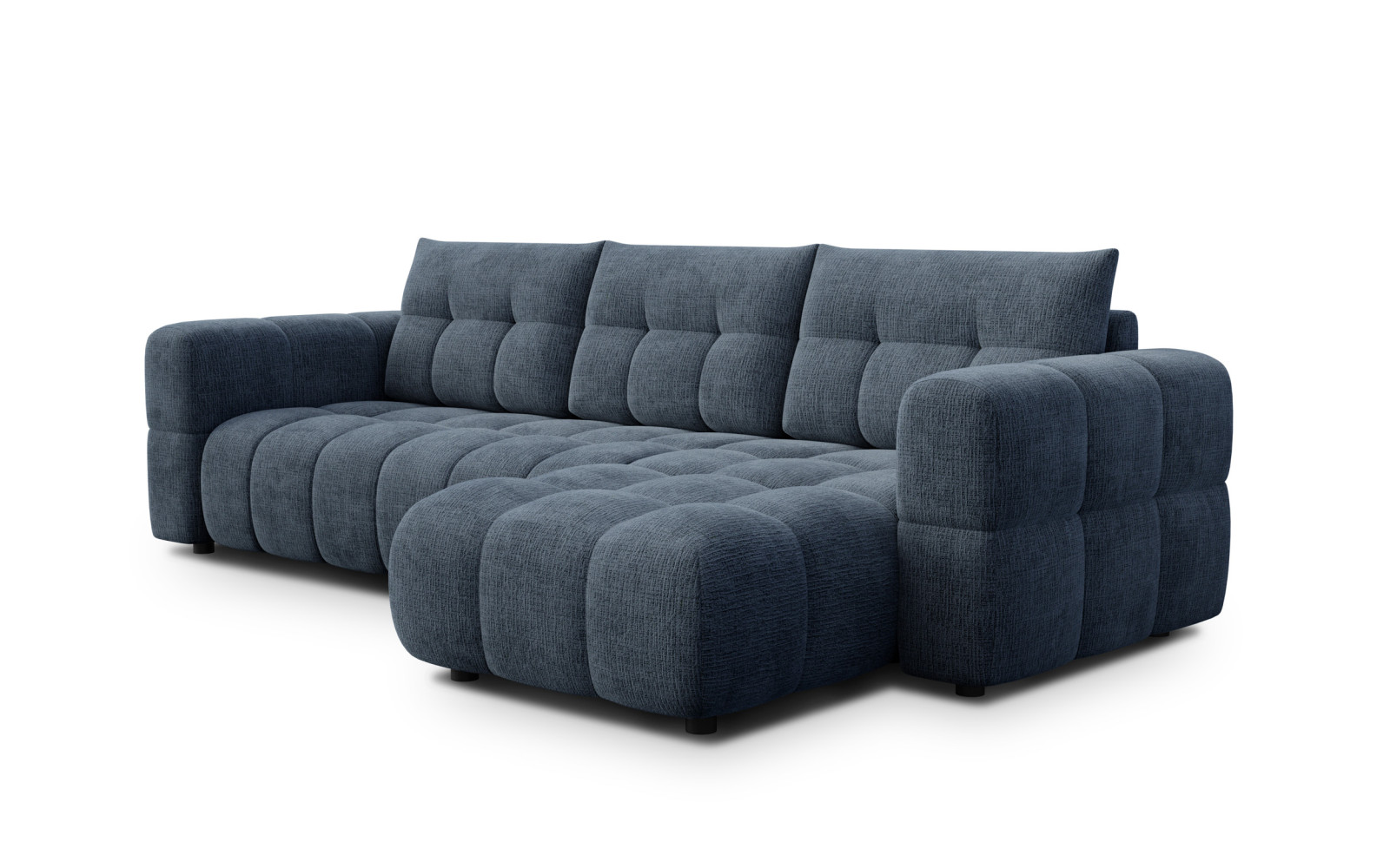 CLOUDI Ecksofa 4-Sitzer rechts, marineblau
