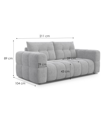 CLOUDI 2,5-Sitzer-Sofa, creme