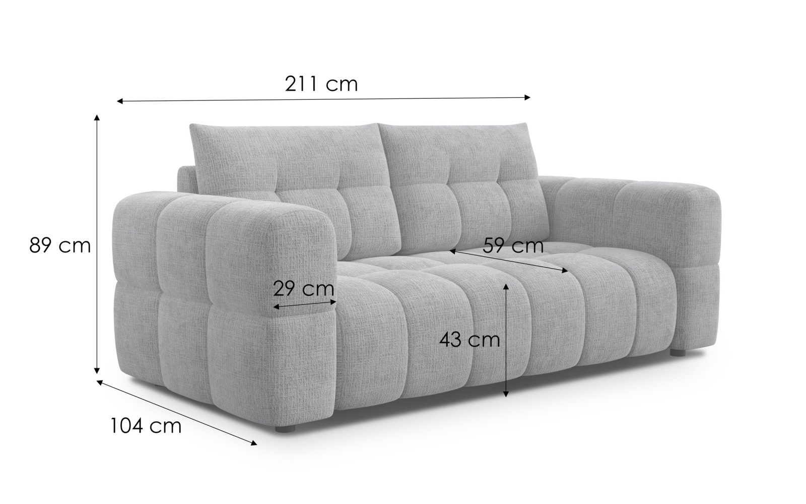CLOUDI 2,5-Sitzer-Sofa, marineblau