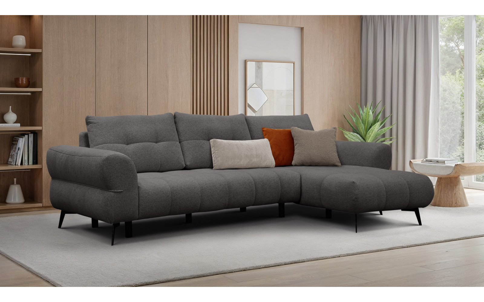 Ecksofa 4-Sitzer SALVINI, dunkelgrau