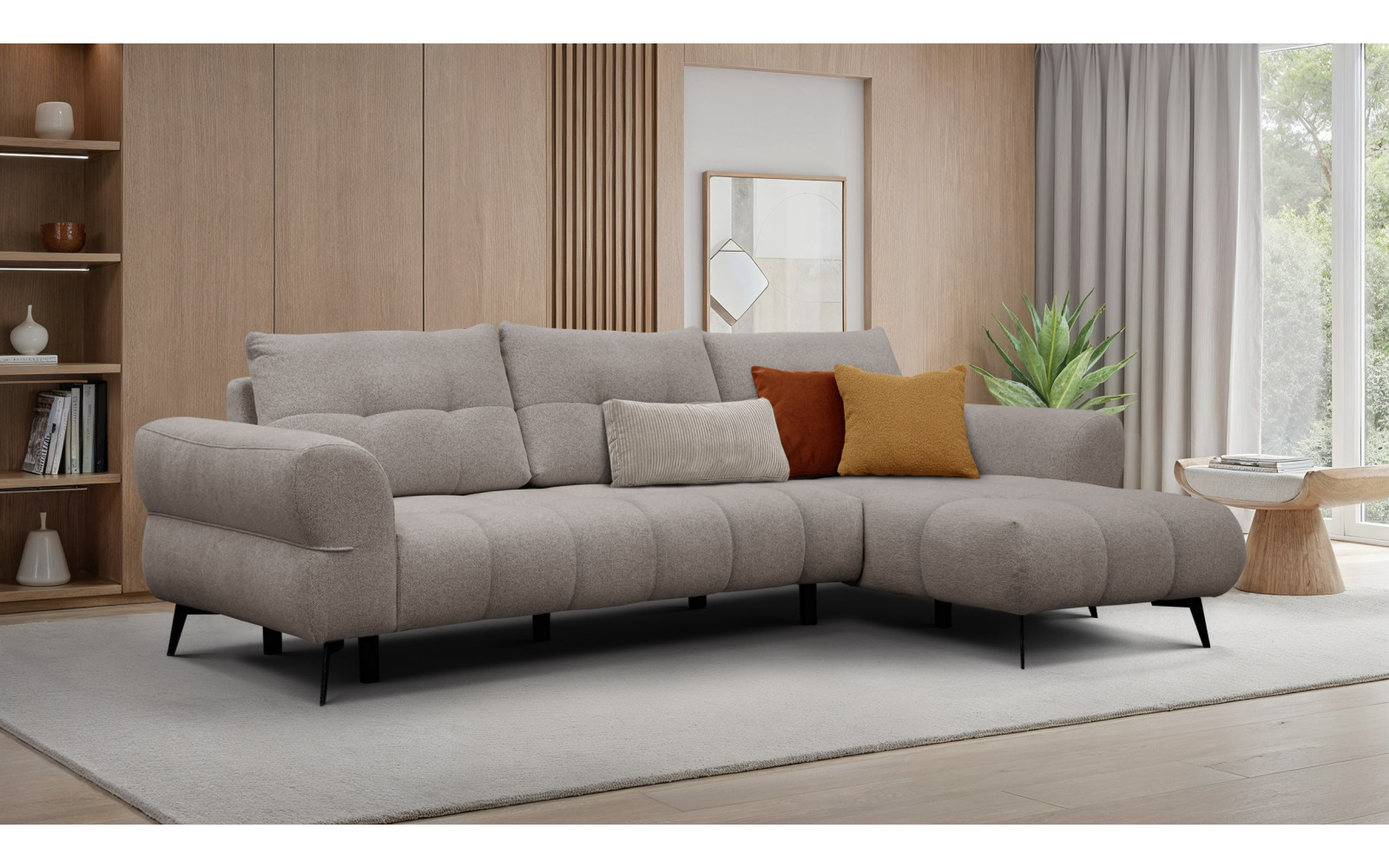 Ecksofa 4-Sitzer SALVINI, dunkelbeige