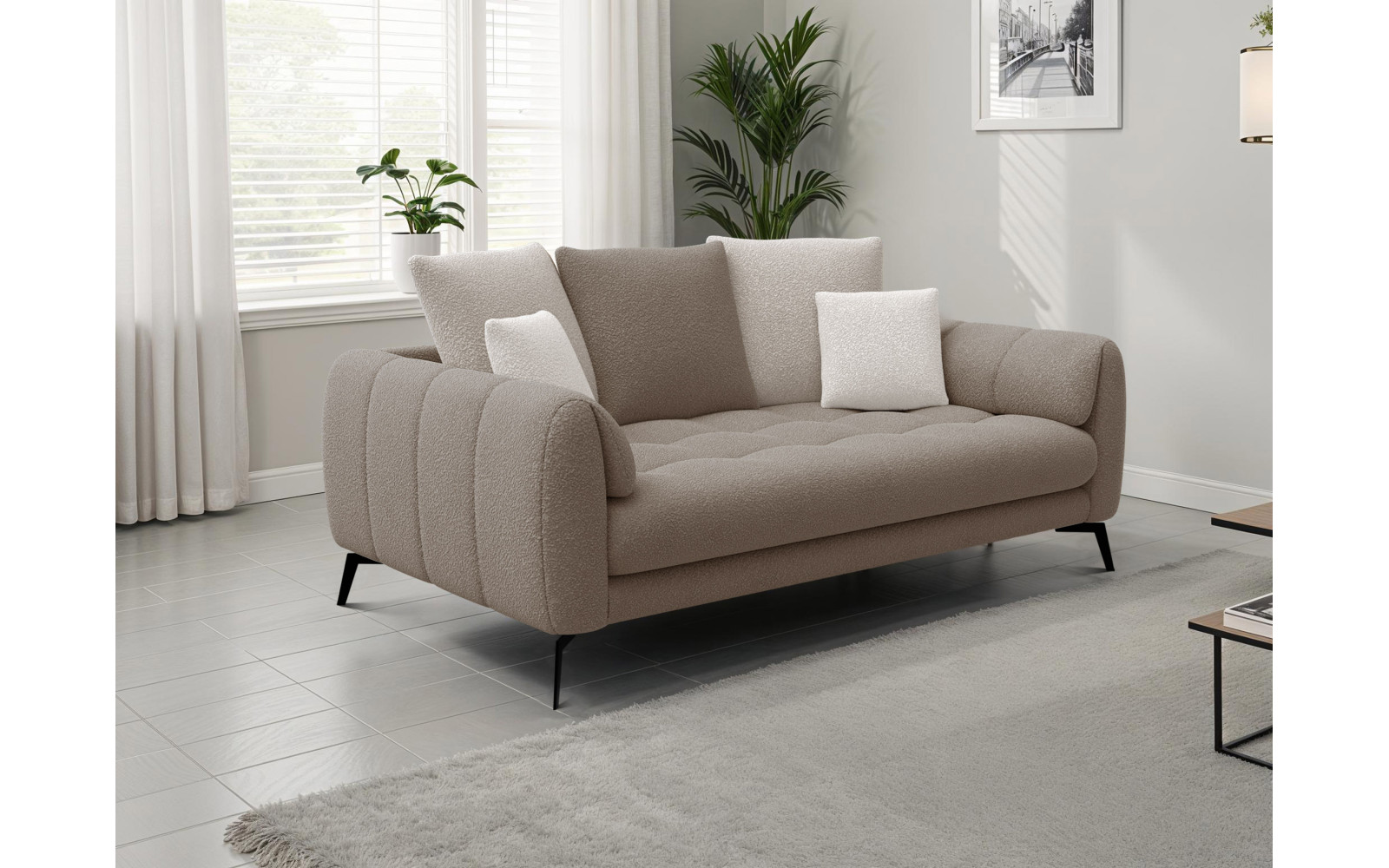 Sofa 2,5-Sitzer CALME, beige und écru