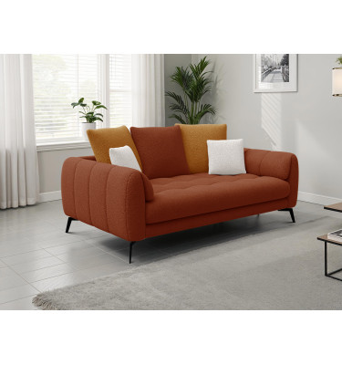 Sofa 2,5-Sitzer CALME, dunkelorange und écru