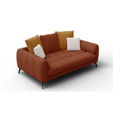 Sofa 2,5-Sitzer CALME, dunkelorange und écru