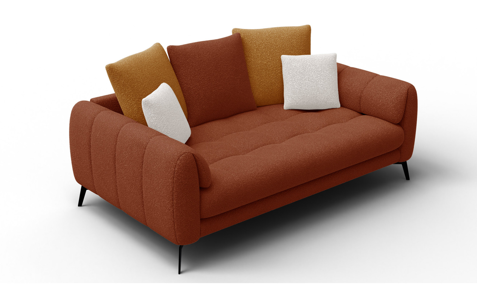 Sofa 2,5-Sitzer CALME, dunkelorange und écru