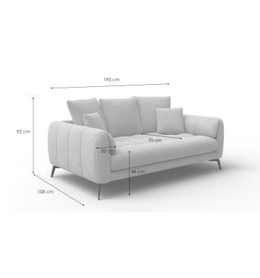 Sofa 2,5-Sitzer CALME, olive und beige