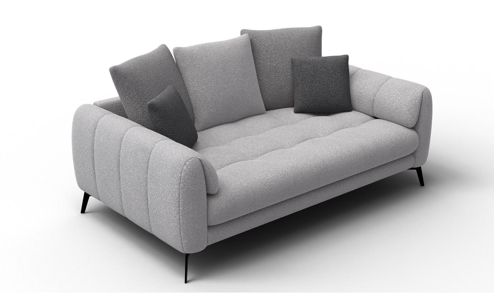 Sofa 2,5-Sitzer CALME, hellgrau und dunkelgrau