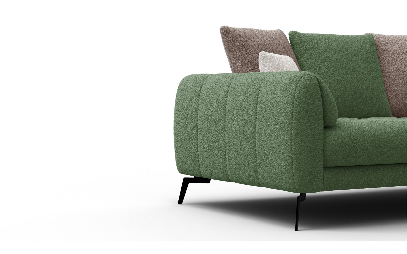 Sofa 2,5-Sitzer CALME, olive und beige