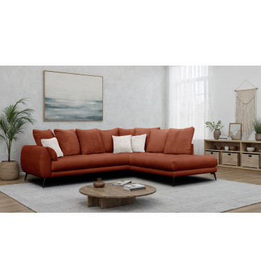 Ecksofa 5-Sitzer CALME, dunkelorange
