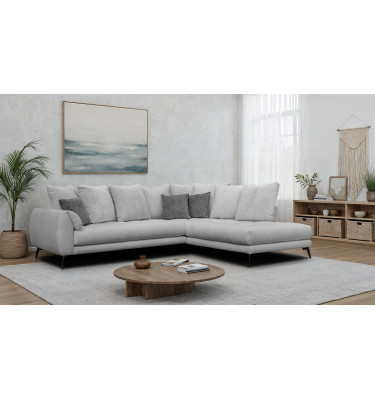Ecksofa 5-Sitzer CALME, hellgrau