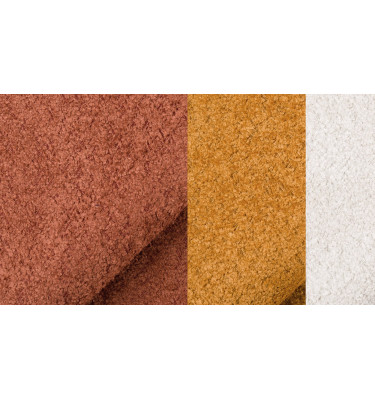 Ecksofa 5-Sitzer CALME, dunkelorange und écru