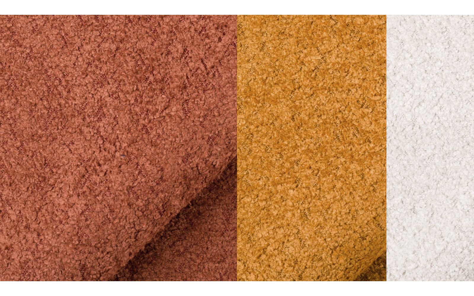 Ecksofa 5-Sitzer CALME, dunkelorange und écru