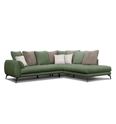Ecksofa 5-Sitzer CALME, olive und beige