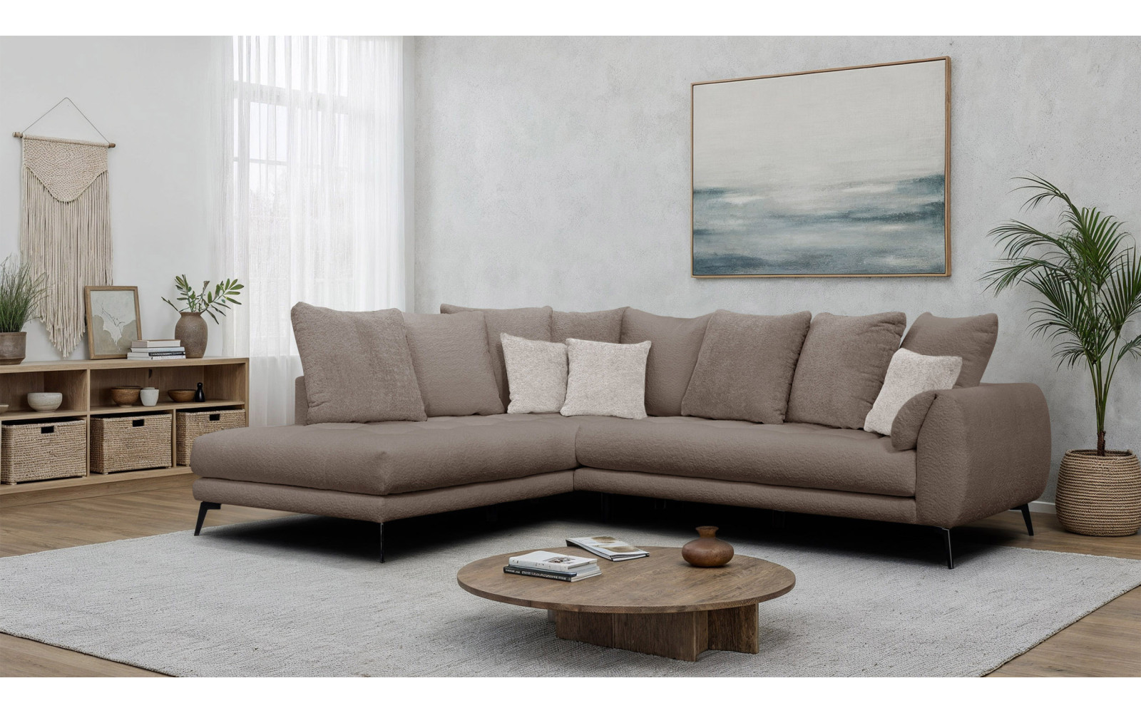 Ecksofa 5-Sitzer CALME, creme