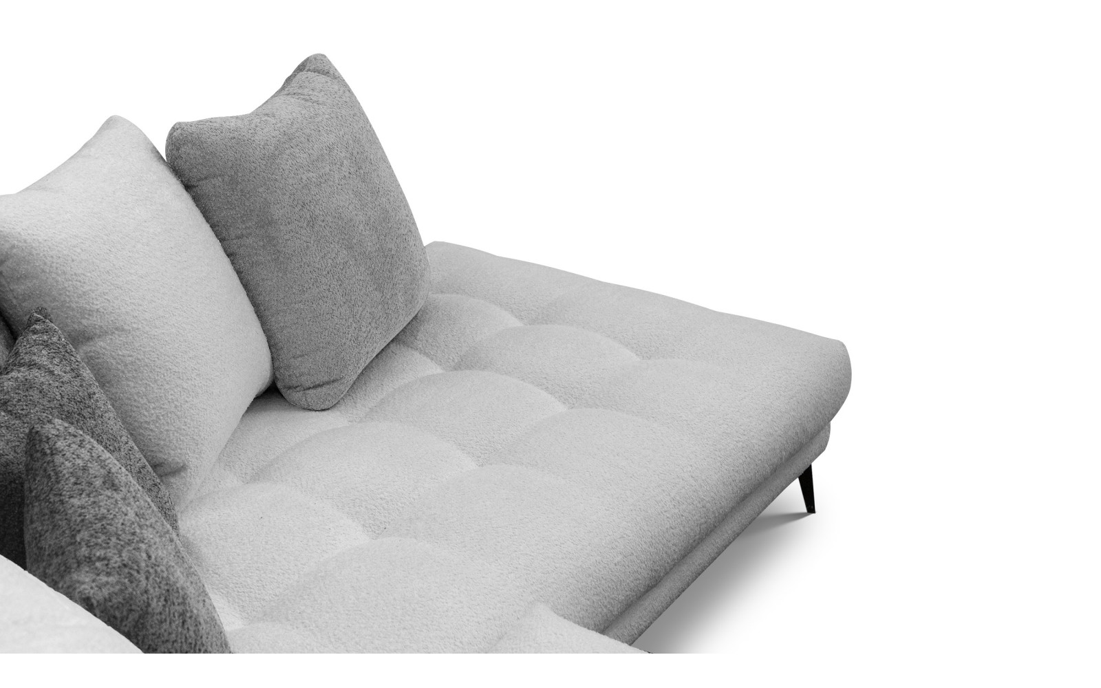 Ecksofa 5-Sitzer CALME, hellgrau und dunkelgrau