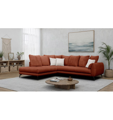 Ecksofa 5-Sitzer CALME, dunkelorange