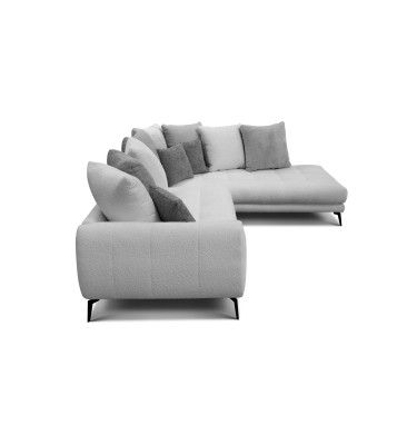 Ecksofa 5-Sitzer CALME, hellgrau und dunkelgrau