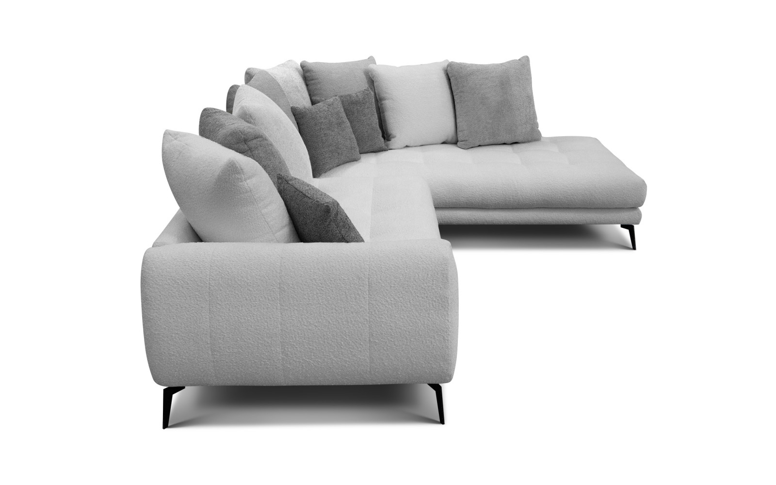 Ecksofa 5-Sitzer CALME, hellgrau und dunkelgrau