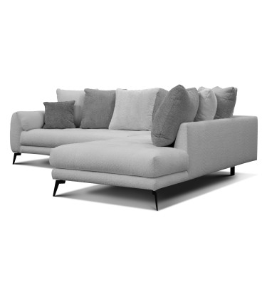Ecksofa 5-Sitzer CALME, hellgrau und dunkelgrau