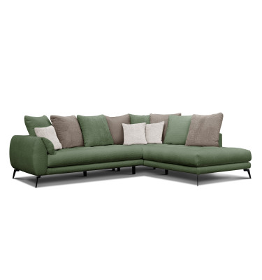Ecksofa 5-Sitzer CALME, olive und beige