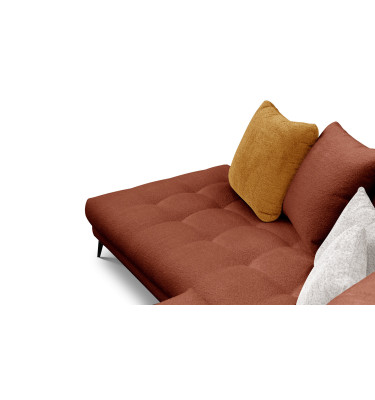 Ecksofa 5-Sitzer CALME, dunkelorange und écru