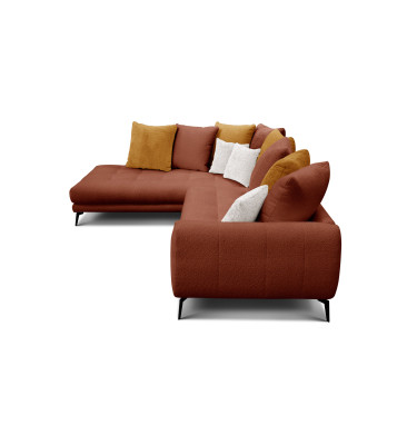 Ecksofa 5-Sitzer CALME, dunkelorange und écru