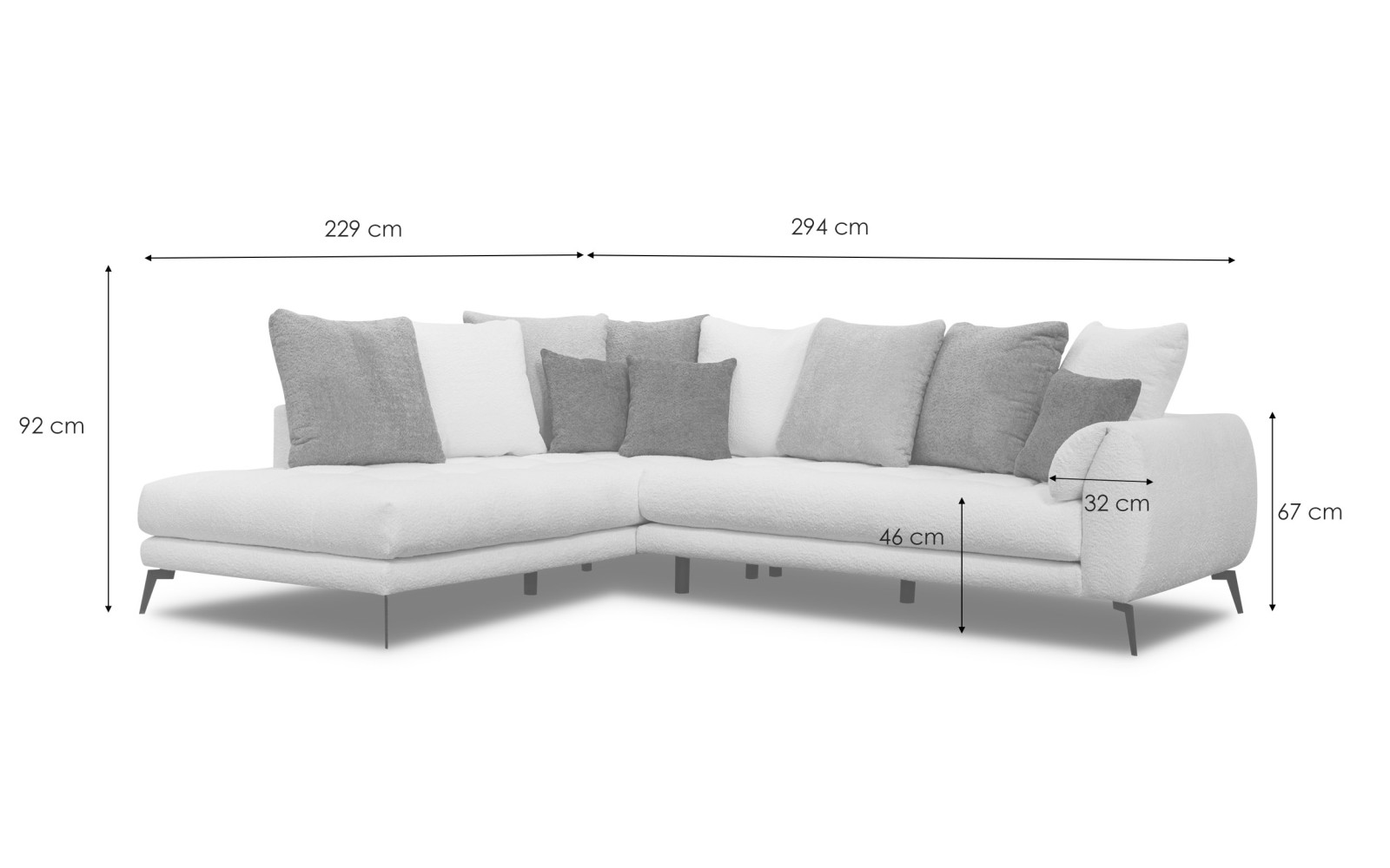 Ecksofa 5-Sitzer CALME, olive