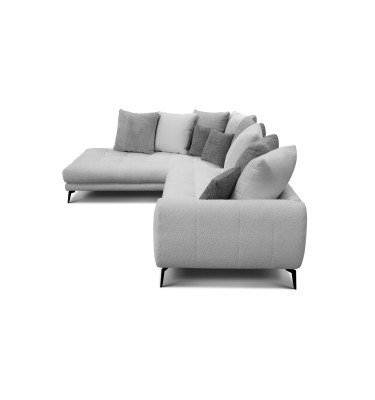 Ecksofa 5-Sitzer CALME, hellgrau und dunkelgrau