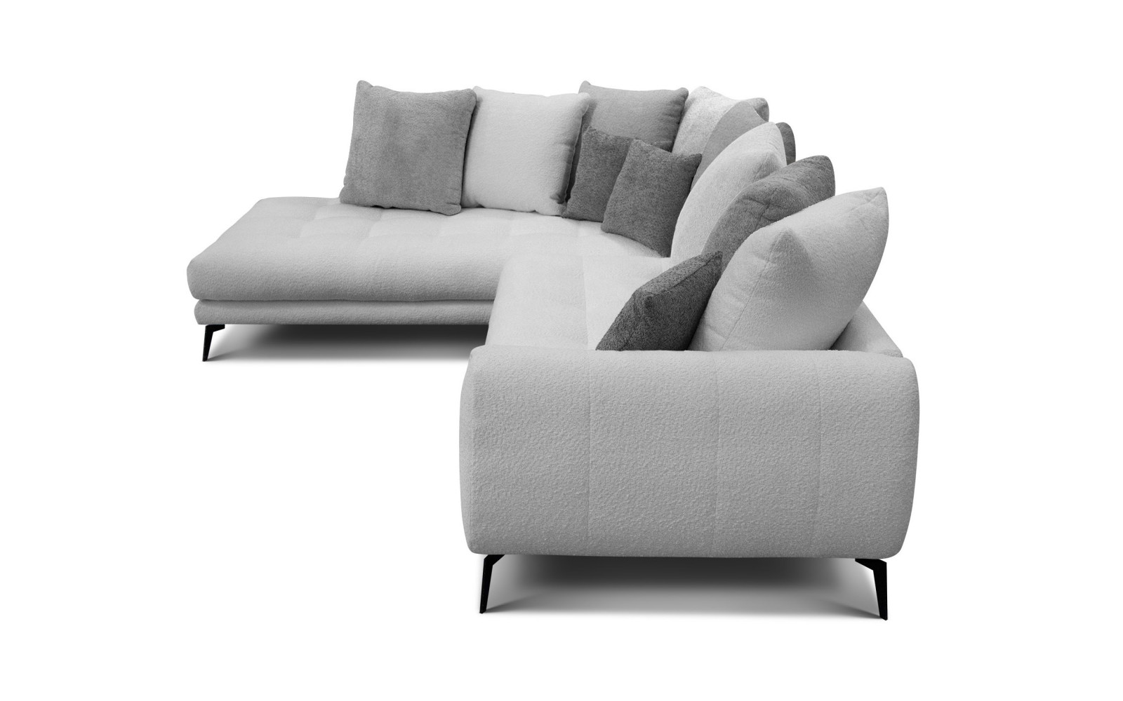 Ecksofa 5-Sitzer CALME, hellgrau und dunkelgrau