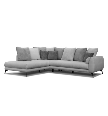 Ecksofa 5-Sitzer CALME, hellgrau und dunkelgrau