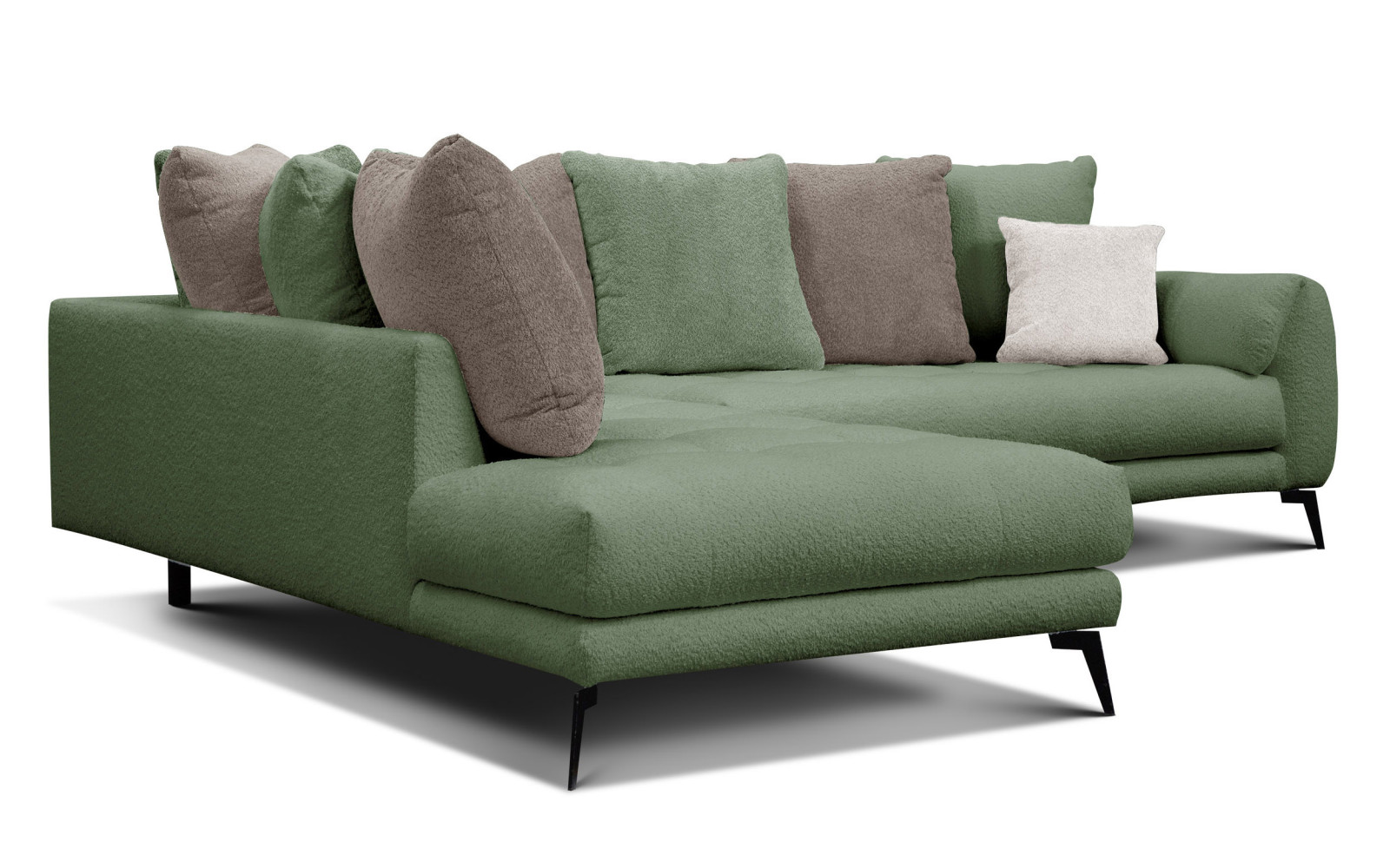 Ecksofa 5-Sitzer CALME, olive und beige