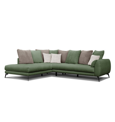 Ecksofa 5-Sitzer CALME, olive und beige