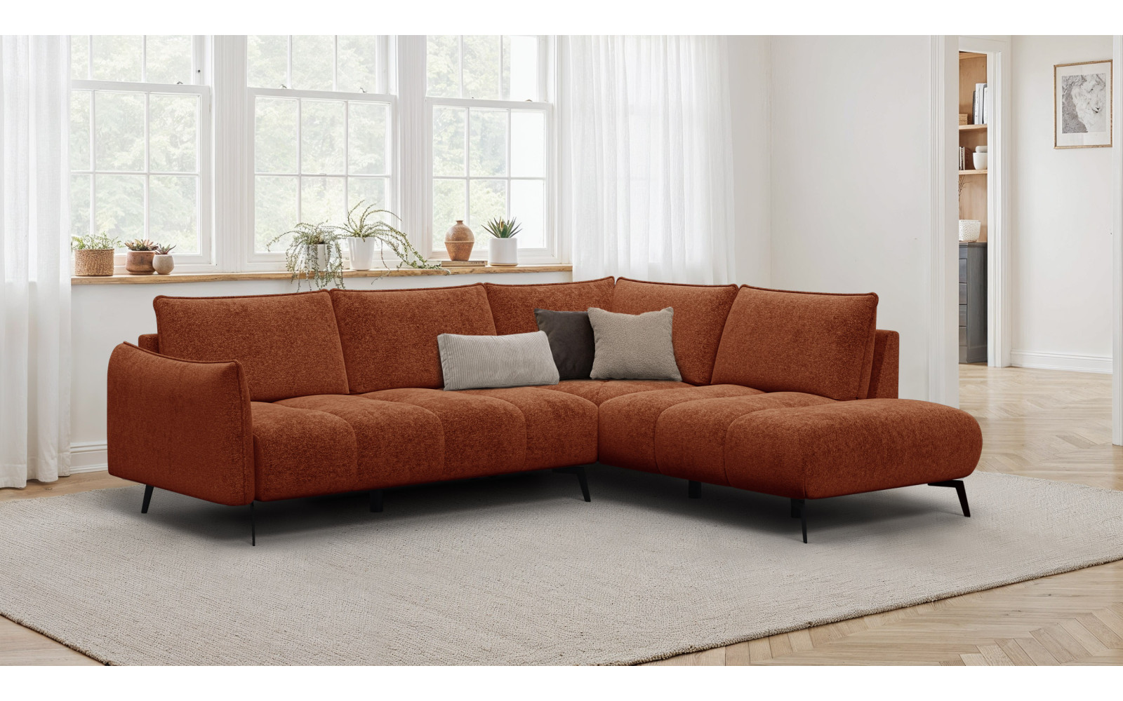 Ecksofa 5-Sitzer rechts AERA, orange
